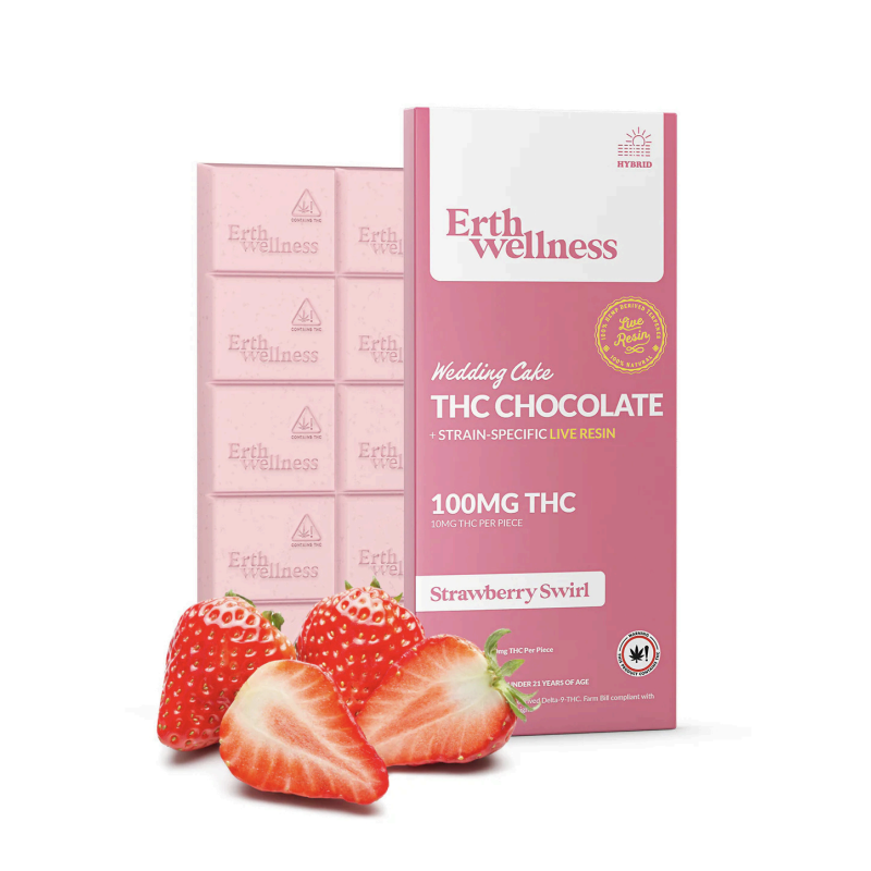 Erth Wellness Chocolate Bar THC 100mg / Wedding Cake Hybrid